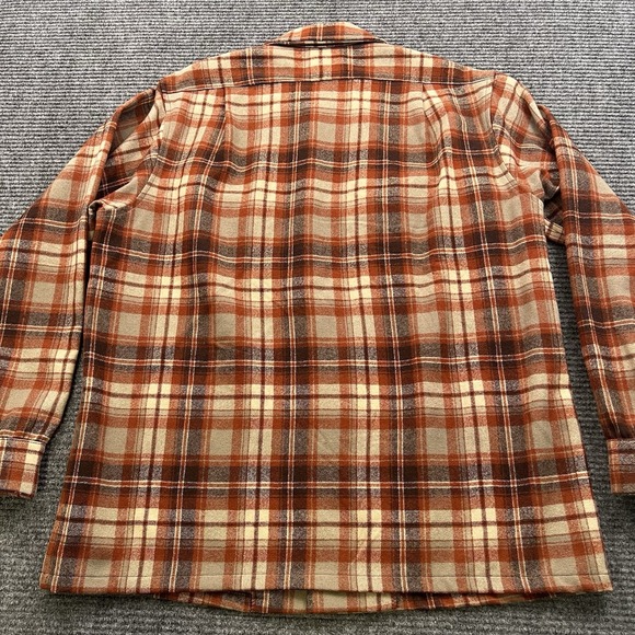 Vintage Pendleton Wool‎ Board Flannel Plaid Loop Collar Flap Pockets Men's Large - Picture 7 of 10